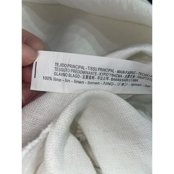Zara Woman White Linen Duster Trench Coat size XS Oversized Lagenlook Minimalist - Picture 11 of 11